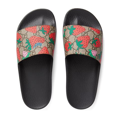 gucci blue gg slides|Gucci slides women strawberry.